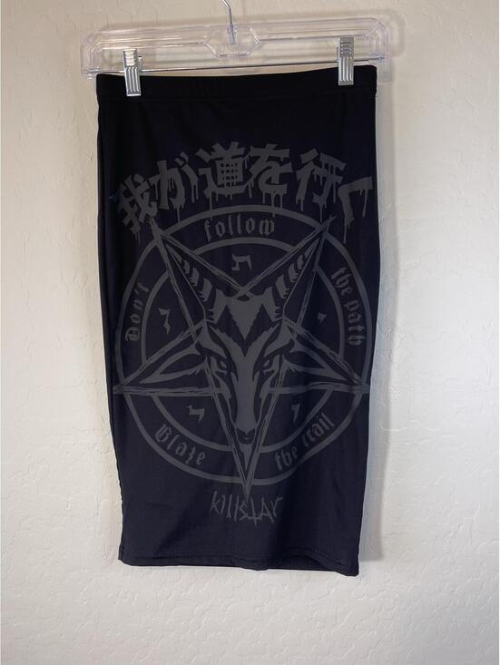 KILLSTAR Dresses & Skirts - Killstar Carpe Noctem Black Gothic Stretch Skirt Size XS